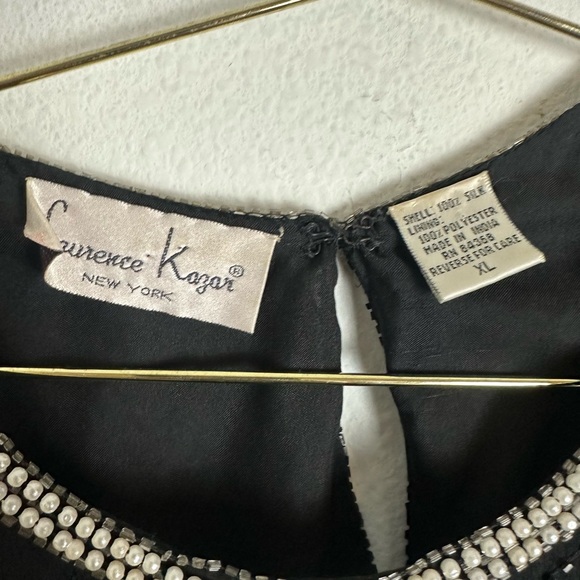 Vintage Laurence Kazar 100% Silk Beaded Blouse Size XL - Picture 2 of 3